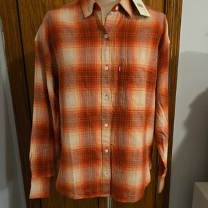 Levi's Women's Vibrant Plaid Button Down Shirt